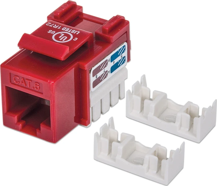 Intellinet Keystone Modul RJ-45 Buchse via Verlegekabel Cat6, rot