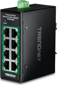 TRENDnet TI Hardened Industrial Railmount Switch, 8x RJ-45, 200W PoE+ (TI-PELC80)