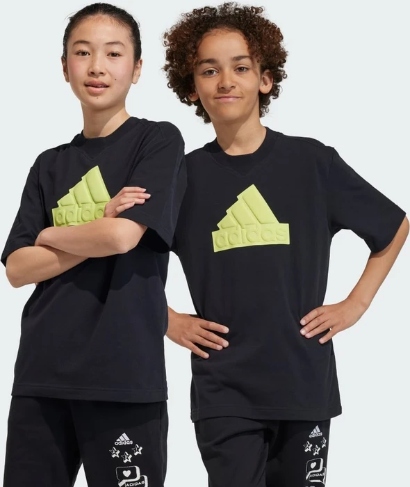 adidas Future Icons Logo Piqué T-Shirt kurzarm black/pulse lime (Junior)