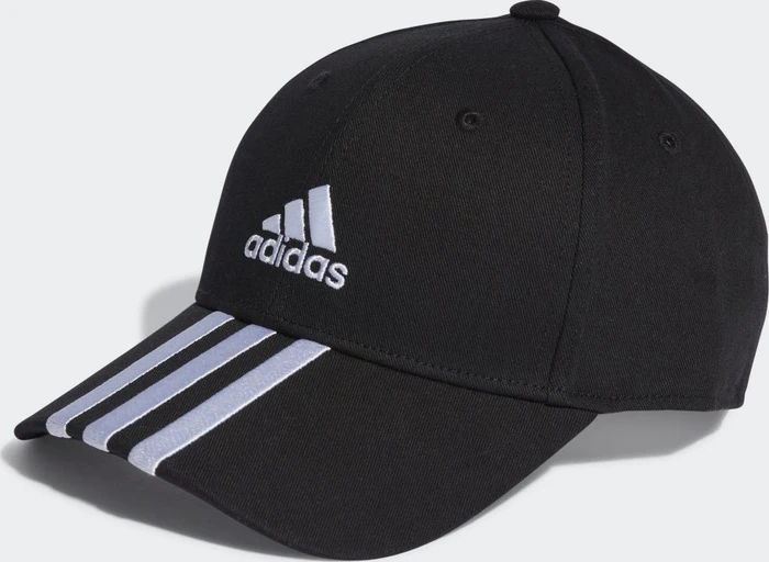 adidas 3-Streifen Cotton Twill Baseball Kappe schwarz/weiß