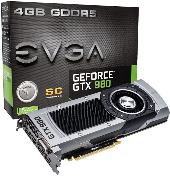 EVGA GeForce GTX 980 SuperClocked, 4GB GDDR5, DVI, HDMI, 3x DP