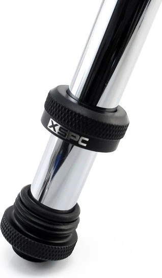XSPC Rohranschluss G1/4" auf 14/10mm, schwarz, weißer Schriftzug