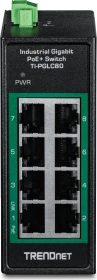 TRENDnet TI Hardened Industrial Railmount Gigabit Switch, 8x RJ-45, 200W PoE+ (TI-PGLC80)