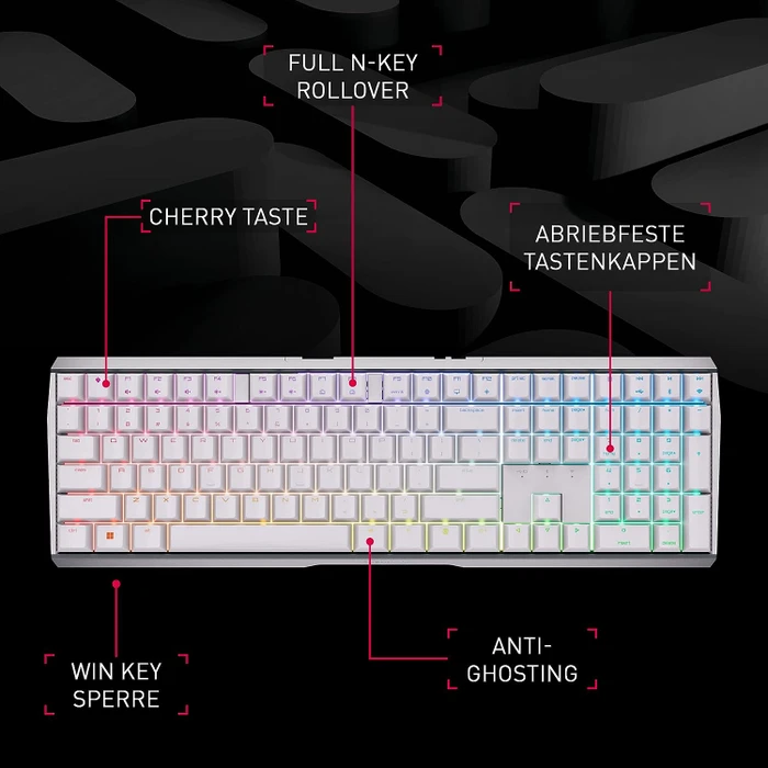 Cherry MX Board 3.0 S Wireless, schwarz, MX RGB RED, USB/Bluetooth, US