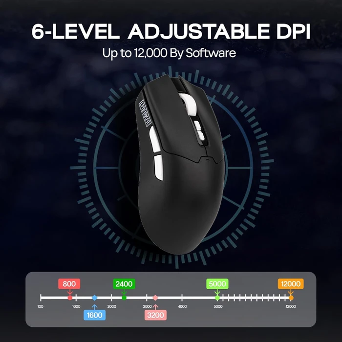 Epomaker Click Lite Wireless Gaming Mouse, schwarz, USB/Bluetooth