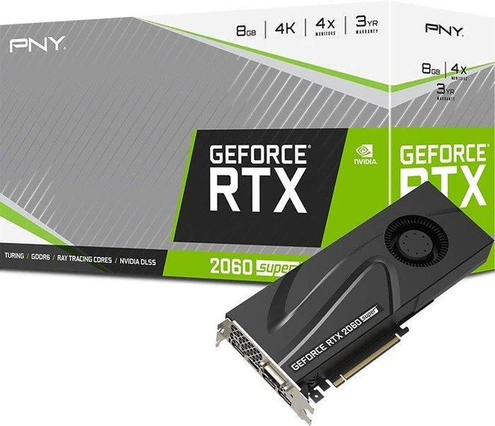 PNY GeForce RTX 2060 SUPER Blower, 8GB GDDR6, DVI, HDMI, 3x DP