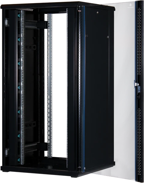 Rockstable 19" Serverschrank 32HE, Sicherheitsglastür, IP2X, schwarz, 800mm tief