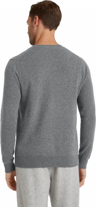 Falke Luxury V-Ausschnitt Pullover light greymel. (Herren)