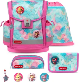 Belmil Classy Plus Aqua Rose Schultaschen-Set, 4-tlg.