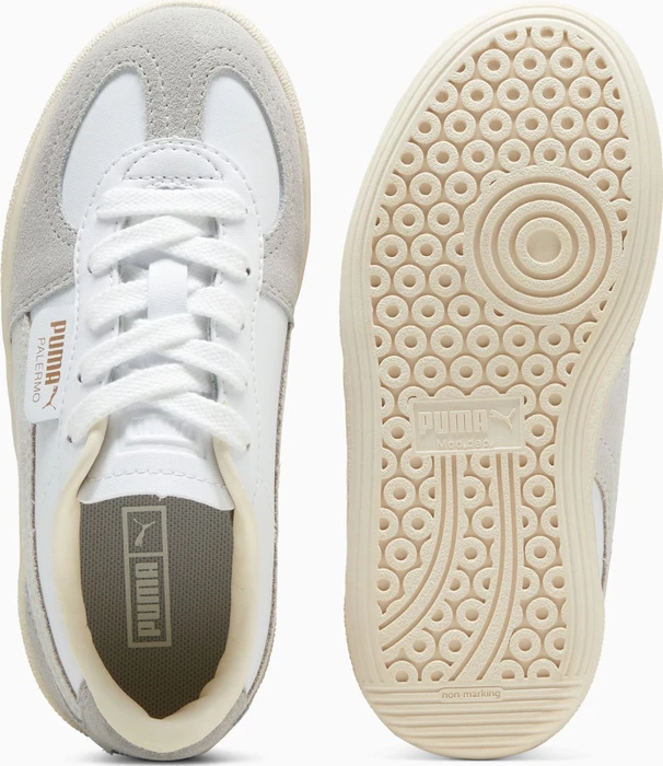 Puma Palermo Leather puma white/cool light gray/sugared almond (Junior)