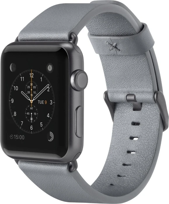 Belkin klassisches Lederarmband für Apple Watch 38mm/40mm grau