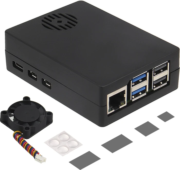 Geekworm Aluminiumgehäuse für Raspberry Pi 5, schwarz