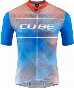 Cube Teamline CMPT Trikot kurzarm weiß/blau/rot (Herren)