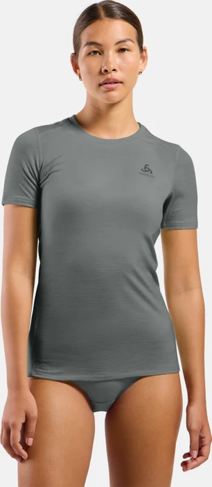 Odlo Natural Merino 160 Baselayer Funktionsshirt kurzarm odlo steel grey melange (Damen)