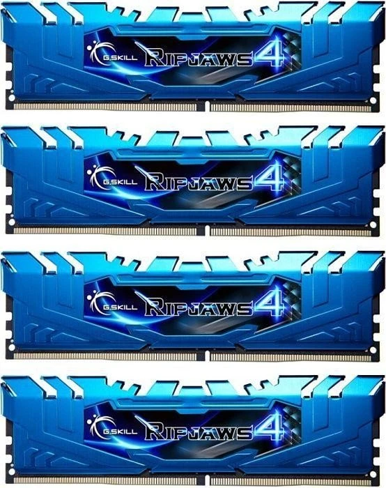 G.Skill RipJaws 4 blau UDIMM 32GB Kit, DDR4-2800, CL15-16-16-35