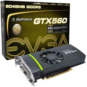 EVGA GeForce GTX 560 Superclocked, 2GB GDDR5, 2x DVI, Mini HDMI