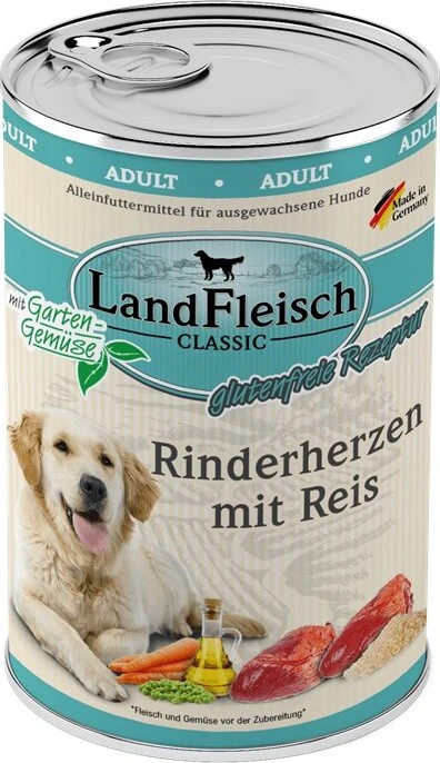 LandFleisch Dog Pur Rinderherz und Reis, 400g