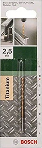 Bosch DIY HSS-TiN Metallbohrer, 2.5x30x57mm, 1 Stück