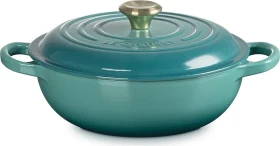 Le Creuset Stew Pot Gusseisen Bräter rund 22cm bleu riviera