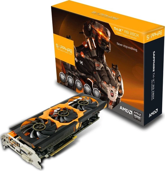 Sapphire Radeon R9 280X Tri-X OC, 3GB GDDR5, 2x DVI, HDMI, 2x mDP, full retail