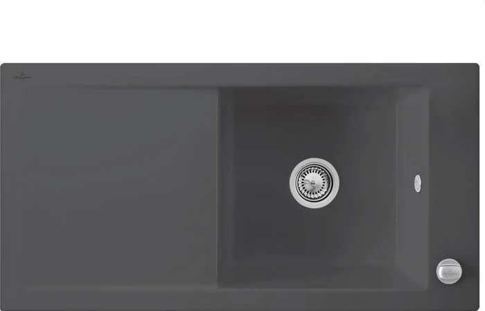 Villeroy & Boch Timeline 60 Einbau Becken reversibel mit Ablauffernbedienung graphite