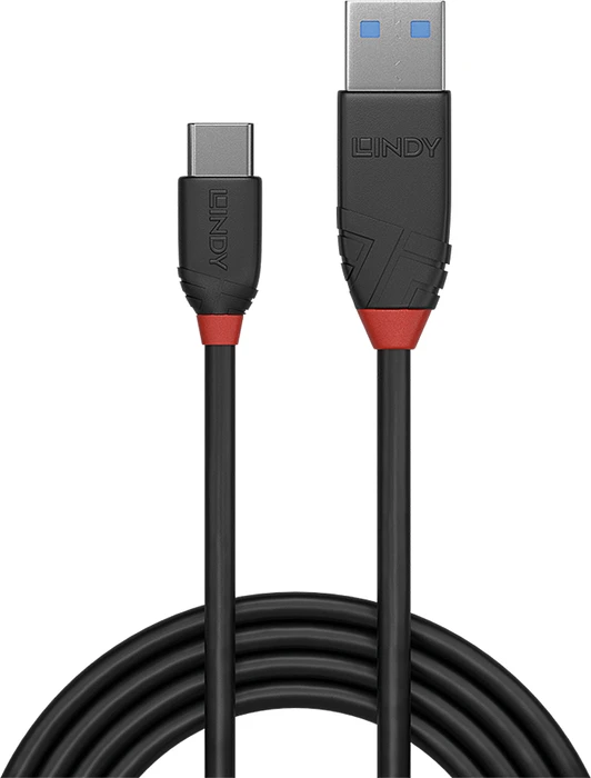Lindy USB 3.1 Kabel, USB-C [Stecker] auf USB-A [Stecker], 0.5m