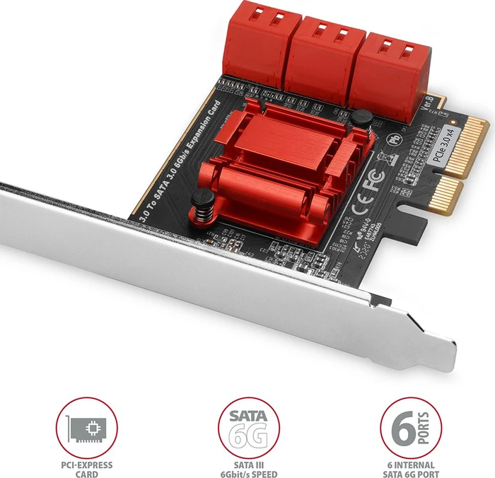 Axagon 6x SATA 6Gb/s, PCIe 3.0 x4