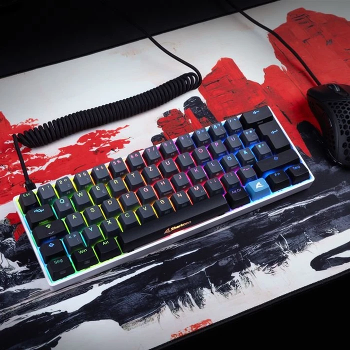 Sharkoon Skiller SGK50 S4 Barebone Gaming Tastatur, weiß, ISO