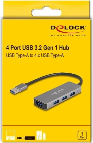 DeLOCK 4-Port USB-Hub, 4x USB-A 3.0, USB-A 3.0 [Stecker]