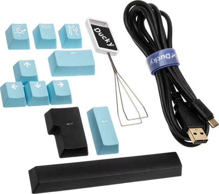 Ducky Shine 7 PBT grau, LEDs RGB, MX RGB BROWN, USB, DE