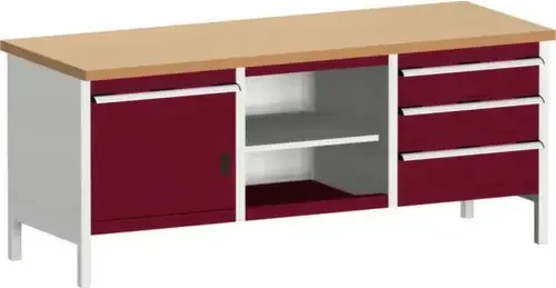 Bott Cubio Werkbank 200x84x75cm rot