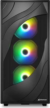 Sharkoon Rebel C80G RGB, schwarz, Glasfenster
