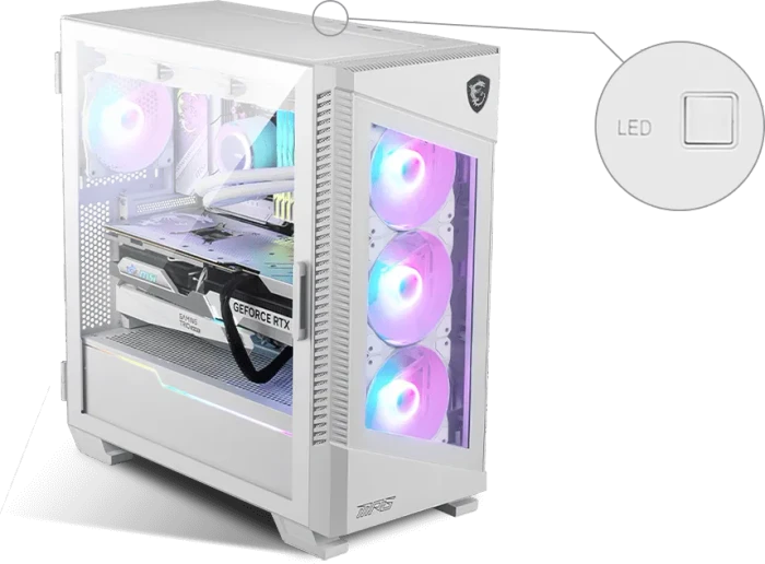 MSI MPG Velox 100R White, weiß, Glasfenster