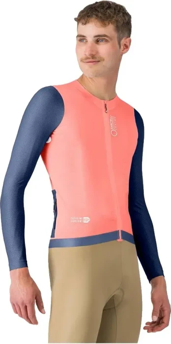 Castelli Corretto Trikot langarm brilliant pink/belgian blue/white (Herren)