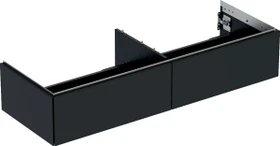 Geberit ONE Unterschrank für Aufsatzwaschtisch, mit zwei Schubladen, 135cm, schwarz/lackiert matt