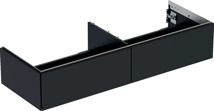 Geberit ONE Unterschrank für Aufsatzwaschtisch, mit zwei Schubladen, 135cm, schwarz/lackiert matt