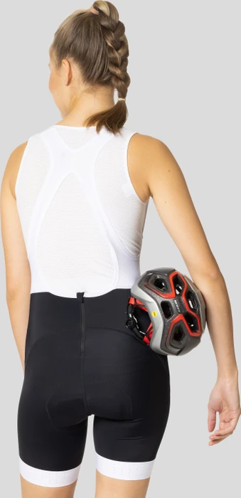 Odlo Zeroweight Tights Bib Fahrradhose kurz weiß/schwarz (Damen)