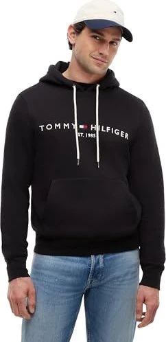 Tommy Hilfiger Logo Hoodie aus Flex Fleece Hoodie jet black (Herren)
