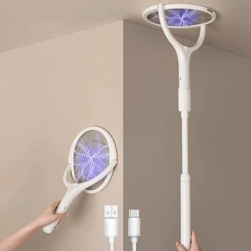 GeckoMan elektrische Fliegenklatsche weiß