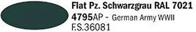 Italeri Acrylic Paint panzer black grey ral 7021 german army WWII, 20ml