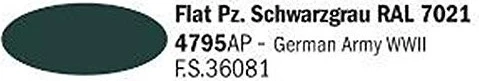 Italeri Acrylic Paint panzer black grey ral 7021 german army WWII, 20ml