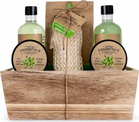 Accentra Olive Body Lotion 50ml + Duschgel 260ml + Badezusatz 260ml + Badezusatz 300g + Peeling 50ml + Schwamm + Korb Geschenkset
