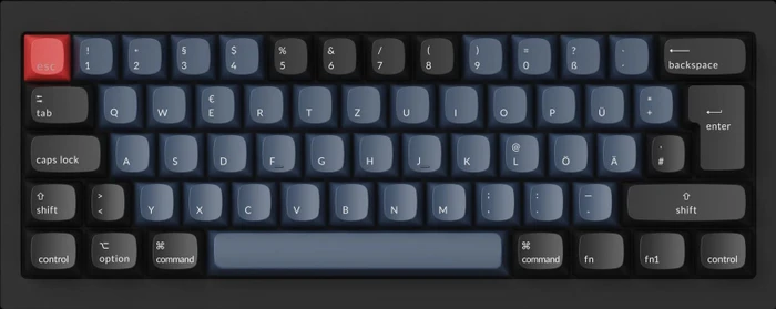 Keychron Q4, 60% Layout, LEDs RGB, Carbon Black, Gateron G Pro RED, USB, DE