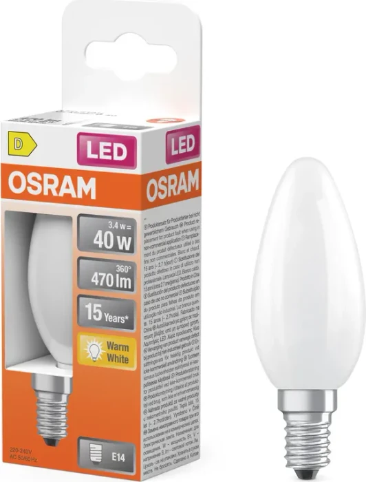 Osram Ledvance LED Retrofit Star Classic B 40 Filament 3.4W/827 E14 matt