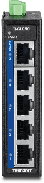 TRENDnet TI Hardened Industrial Railmount Gigabit Switch, 5x RJ-45