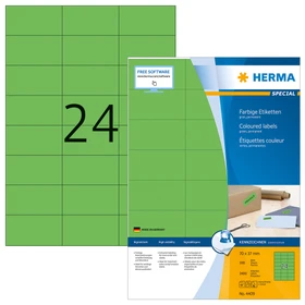 Herma Etiketten, 105x42.3mm, grün, 100 Blatt (2400 Etiketten)