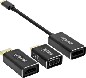 InLine USB Display Konverter Set 6-in-1 schwarz (64109B)