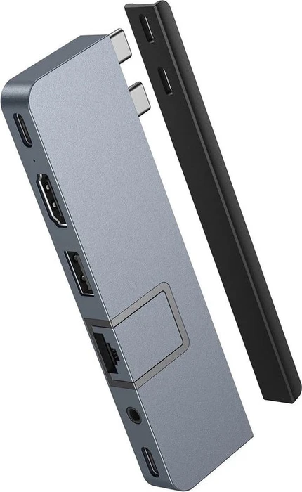 Targus HyperDrive DUO PRO 7-in-2 USB-C Hub - Grey, 2x USB4 [Stecker]