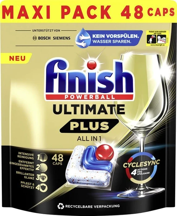 Finish Powerball Ultimate Plus Geschirrspültabs, 48 Stück