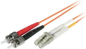 C2G LWL Duplex Kabel, OM1, 2x LC Stecker/2x ST Stecker, 15m, orange